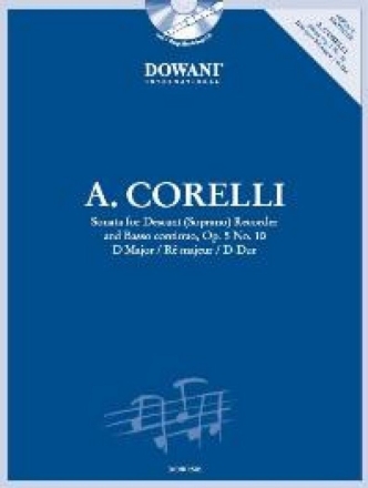 Sonate D-Dur op.5,10 (+CD) fr Sopranblockflte und Bc