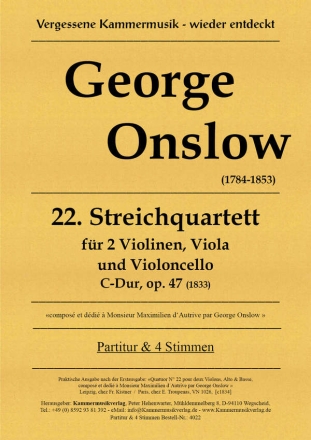 Streichquartett C-Dur Nr.22 op.47 Partitur und Stimmen