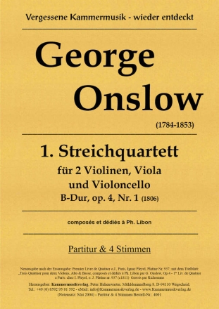 Streichquartett B-Dur op.4,1 Partitur und Stimmen