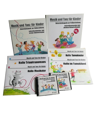 Musik und Tanz fr Kinder Kombi-Pack 1. und 2. Unterrichtsjahr Combina  Paket - Lehrerhandbcher - 4 Kinderhefte mit Elterninfos - CD-Box