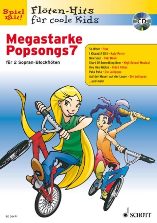 Megastarke Popsongs Band 7 (+CD) fr 1-2 Sopranblockflten Spielpartitur