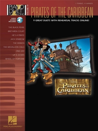 Pirates of the Caribbean (+Audio Access): piano duet playalong vol.19 for 1 piano 4 hands,  score