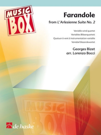 Farandole aus L'Arlesienne-Suite Nr.2 fr 4 Blser (variable Besetzung), Schlagzeug ad lib Partitur und Stimmen