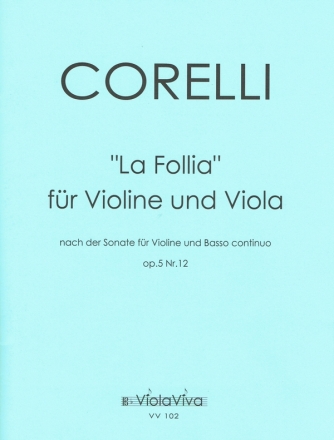 Sonate op.5,12 La Follia fr Violine und Viola Partitur und Stimmen