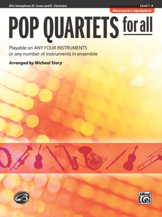 Pop Quartets for all for 4 instruments (flexible ensemble) alto saxophone score
