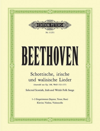 Schottische, irische und walisische Lieder aus op.108 fr 1-3 Singstimmen, Violine, Violoncello und Klavier Instrumentalstimmen