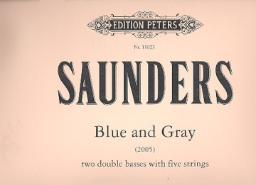 Blue and gray for two double basses with 5 strings Score