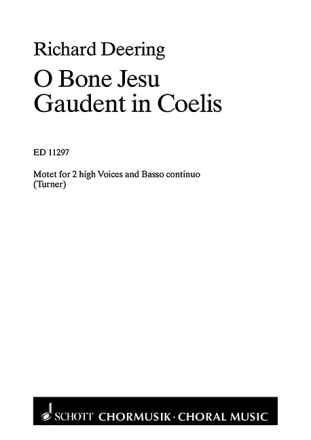 O bone Jesu  und  Gaudent in coelis fr 2 hohe Stimmen und Bc Partitur