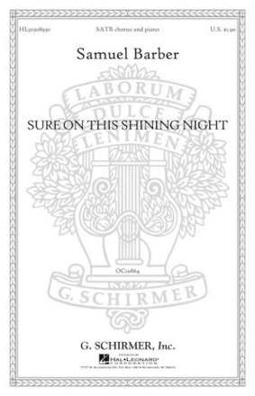 Sure on this shining Night op.13,3 for mixed chorus and piano score