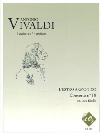 L'Estro Armonico - Concerto No.10 RV580 pour 4 guitares partition et parties