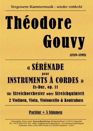 Serenade Es-Dur op.11 fr Streichorchester (Quintett) Partitur und Stimmen (1-1-1-1-1)
