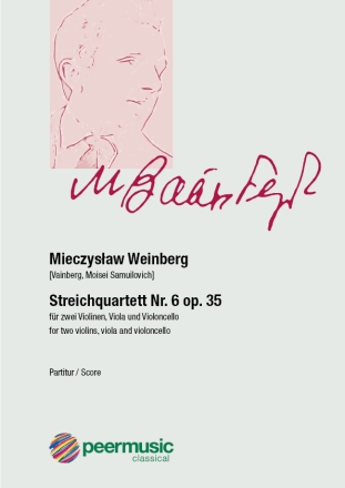 Streichquartett Nr.6 op.35 fr 2 Violinen, Viola und Violoncello Partitur
