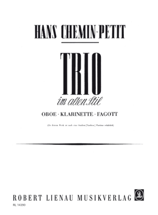Trio im alten Stil fr Oboe, Klarinette und Fagott Stimmen