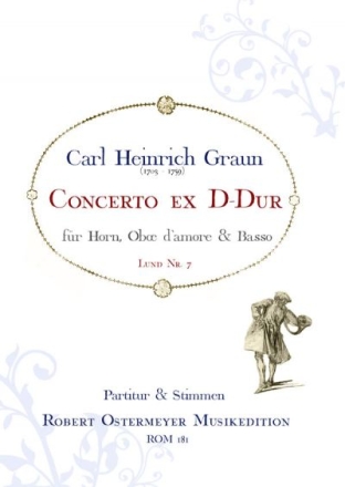 Concerto ex D-Dur fr Horn, Oboe d'amore und Bass Partitur und Stimmen