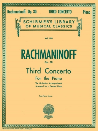 Concerto no.3 op.30 for piano and orchestra for 2 pianos score