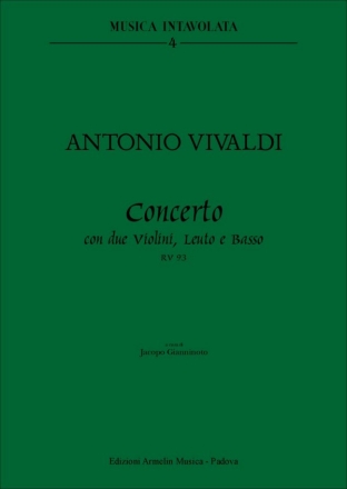 Concerto RV93 per 2 violini, leuto e basso partitura i parti