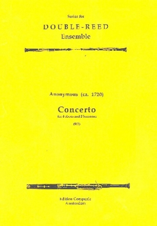 Concerto in A Major for 4 oboes and 2 bassoons score and parts