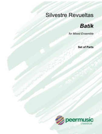 Batik for flute, 2 clarinets and string quartet set of parts