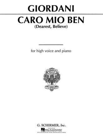 Caro mio ben for high voice and piano (en/it)