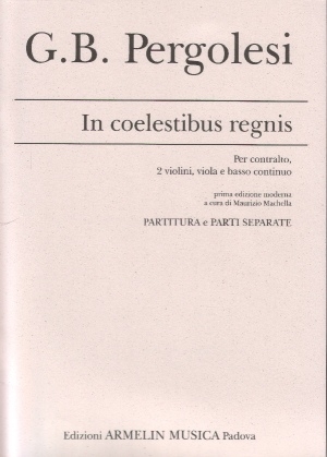 In coelestibus regnis per contralto, 2 violini, viola e basso partitura e parti