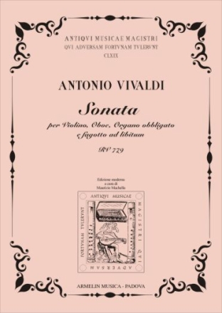 Sonata RV779 per violino, oboe, organo obl., fagotto ad lib. partitura e parti