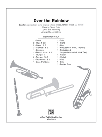 Over the Rainbow for chorus and instruments score and instrumental parts