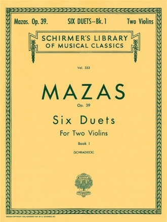 6 Duets op.39 vol.1 (nos.1-3) for 2 violins 2parts