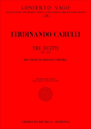 3 Duetti op.5 per violino (mandolino) e chitarra partitura e parte