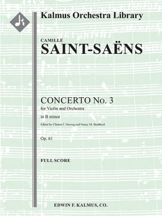 Concert in b Minor no.3 op.61 for violin and orchestra score