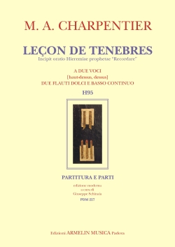 Lecon de tenebres H95 a 2 voci, 2 flauti dolce e basso continuo partitura e 3 parti (2 flauti e bc)