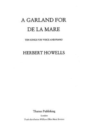A Garland for de la Mare for voice and piano score (en)