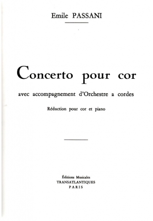 Concerto pour cor et orchestre pour cor et piano