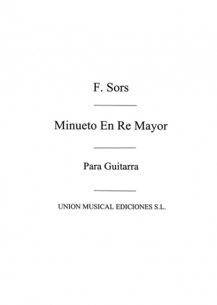 Minuet En Re Mayor D Major Gitarre Buch