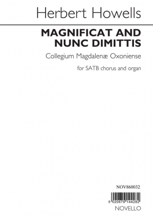 Herbert Howells, Magnificat & Nunc Dimittis SATB and Organ Buch