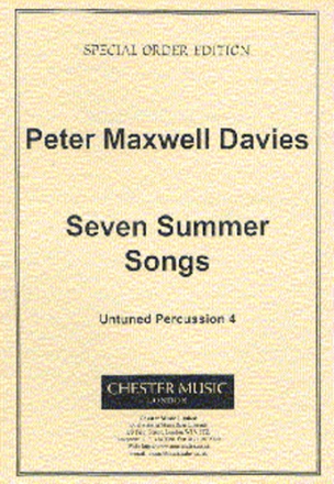 Peter Maxwell Davies, Seven Summer Songs - Untuned Percussion 4 Percussionensemble Stimme