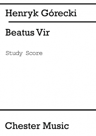 Beatus Vir  for mixed choir and orchestra study score