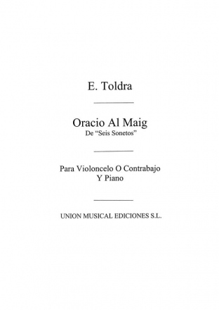 Oracio Al Maig Cello und Klavier Buch