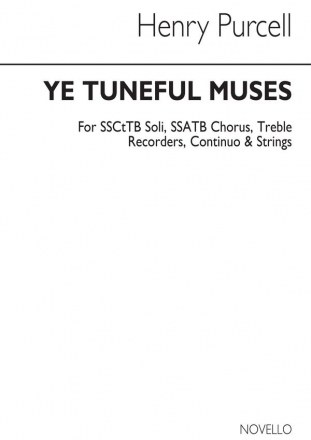Ye Tuneful Muses, Raise Your Heads for soli, mixed choir (SSATB), treble recorder, continuo and string Ensemble score