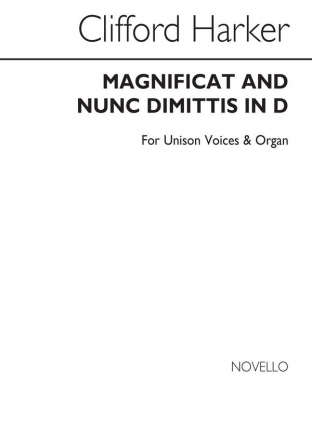 Clifford Harker, Magnificat And Nunc Dimittis In D Unison Voice Organ Accompaniment Chorpartitur