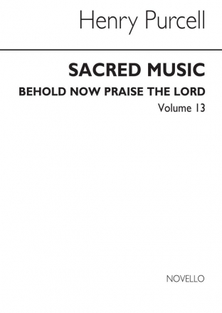 Henry Purcell, Behold Now Praise The Lord Chor Chorpartitur