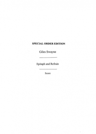Giles Swayne, Epitaph And Refrain Op.89 Flute French Horn Viola Harp Partitur
