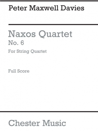 Peter Maxwell Davies: Naxos Quartet No.6 (Score) String Instruments, String Quartet Score