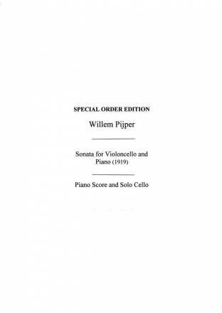 Willem Pijper: Sonata For Cello And Piano Cello, Piano Accompaniment Instrumental Work