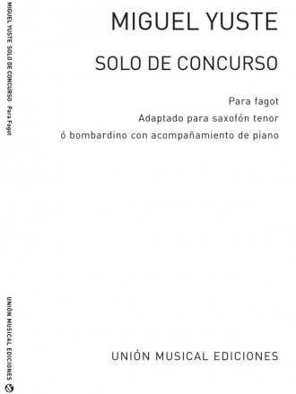 Miguel Yuste, Solo De Concurso For Euphonium And Piano Euphonium und Klavier Buch