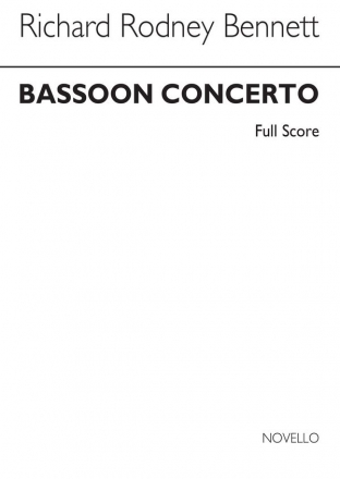 Richard Rodney Bennett, Concerto For Bassoon And Strings (Full Score) Orchestra Bassoon String Instruments Partitur