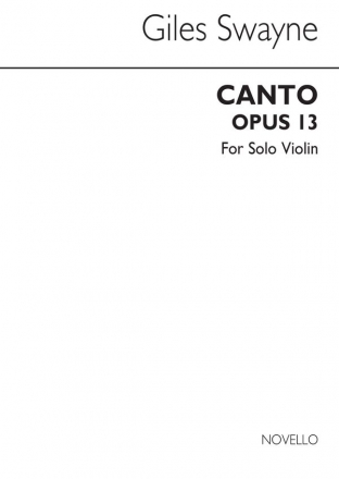 Giles Swayne, Canto Op.31 For Violin Violin Buch