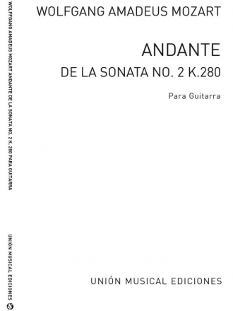 Wolfgang Amadeus Mozart, Andante De La Sonata No.2 K.280 Gitarre Buch