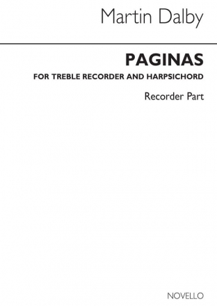 Martin Dalby, Paginas (Recorder Parts) Recorder Buch