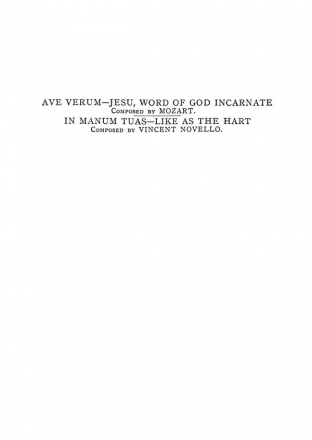 Wolfgang Amadeus Mozart, Ave Verum / Novello In Manum Tuas (Eng/Lat) SATB and Organ Chorpartitur