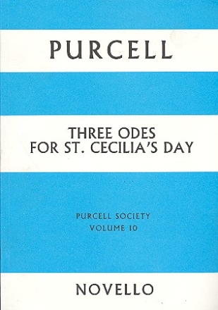 The Works of Henry Purcell vol.10 3 Odes for St. Cecilia's Day